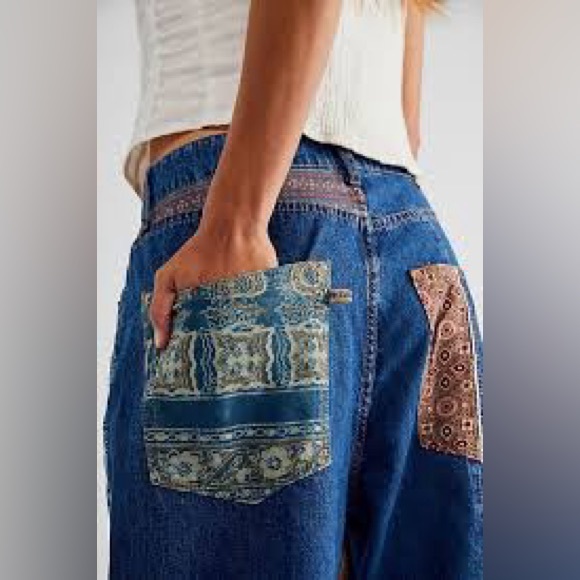 Free People by Dr. Collectors Patched Jeans - Picture 3 of 7